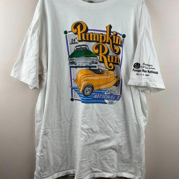 Fruit of the Loom Other - Vintage 1999 Pumpkin Run Nationals T-Shirt XXXL Owensville OH Car Show Rod 90s